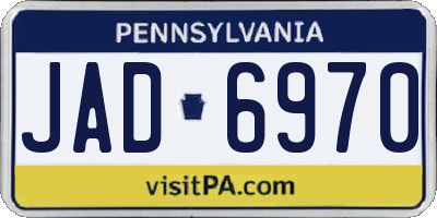 PA license plate JAD6970