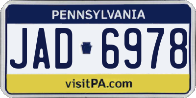 PA license plate JAD6978