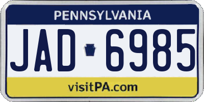 PA license plate JAD6985