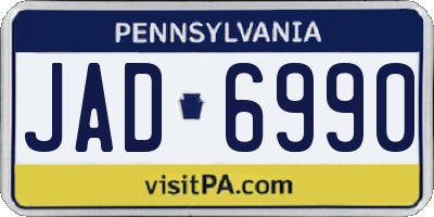 PA license plate JAD6990