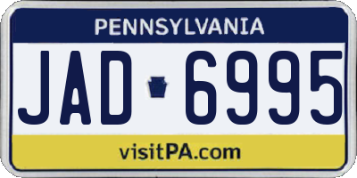 PA license plate JAD6995