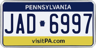 PA license plate JAD6997