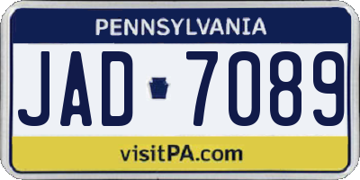 PA license plate JAD7089