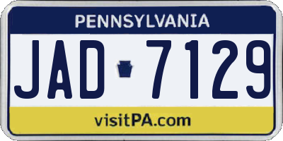 PA license plate JAD7129