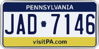 PA license plate JAD7146