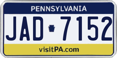 PA license plate JAD7152