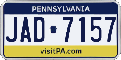PA license plate JAD7157