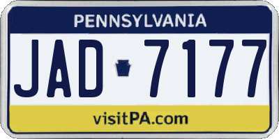 PA license plate JAD7177