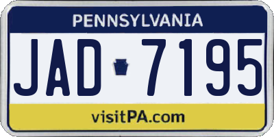 PA license plate JAD7195
