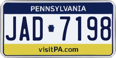 PA license plate JAD7198