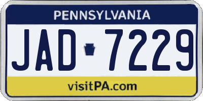 PA license plate JAD7229