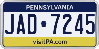 PA license plate JAD7245