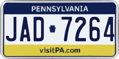 PA license plate JAD7264