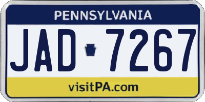 PA license plate JAD7267