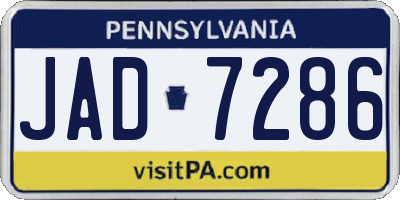 PA license plate JAD7286