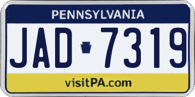 PA license plate JAD7319