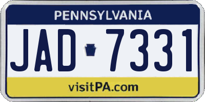 PA license plate JAD7331