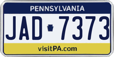 PA license plate JAD7373