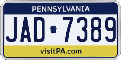 PA license plate JAD7389