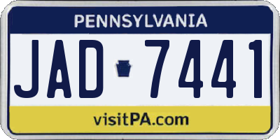 PA license plate JAD7441