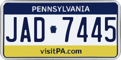 PA license plate JAD7445