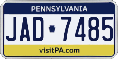 PA license plate JAD7485