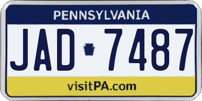 PA license plate JAD7487