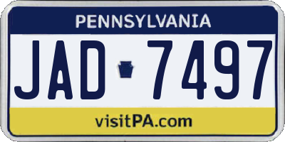 PA license plate JAD7497