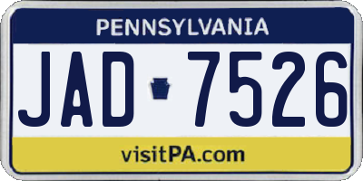 PA license plate JAD7526