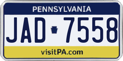 PA license plate JAD7558