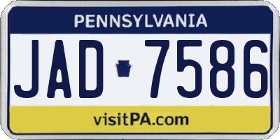 PA license plate JAD7586
