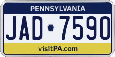 PA license plate JAD7590