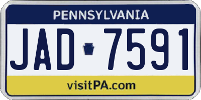 PA license plate JAD7591