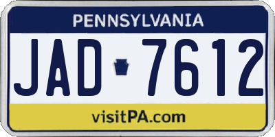 PA license plate JAD7612