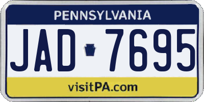 PA license plate JAD7695