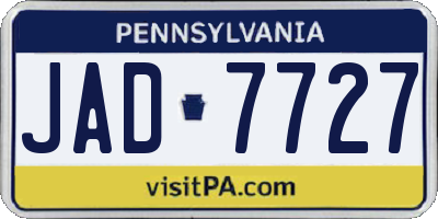 PA license plate JAD7727