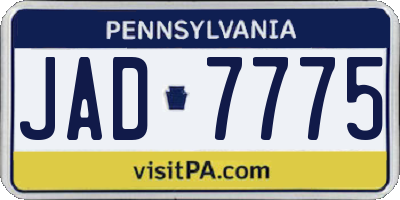 PA license plate JAD7775
