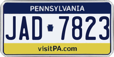 PA license plate JAD7823
