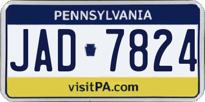 PA license plate JAD7824