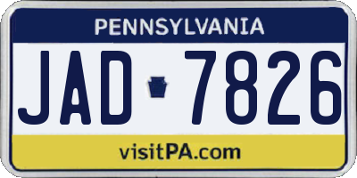 PA license plate JAD7826