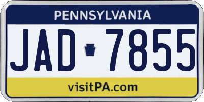 PA license plate JAD7855