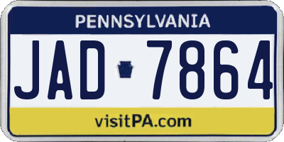 PA license plate JAD7864