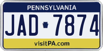 PA license plate JAD7874