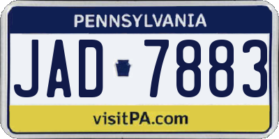PA license plate JAD7883