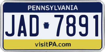 PA license plate JAD7891