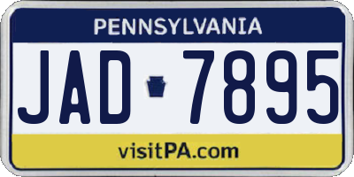 PA license plate JAD7895