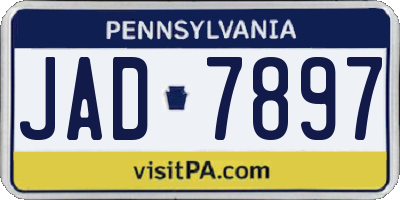 PA license plate JAD7897