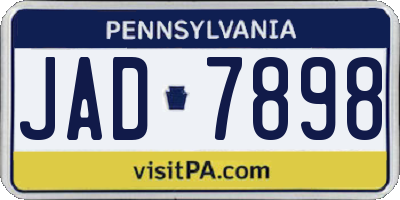 PA license plate JAD7898