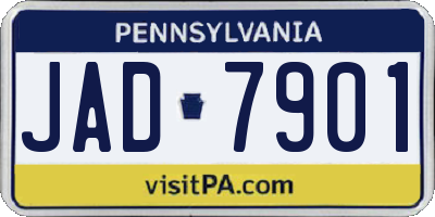 PA license plate JAD7901