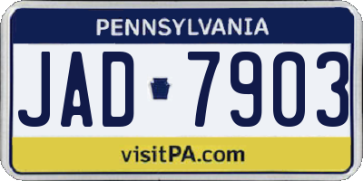 PA license plate JAD7903